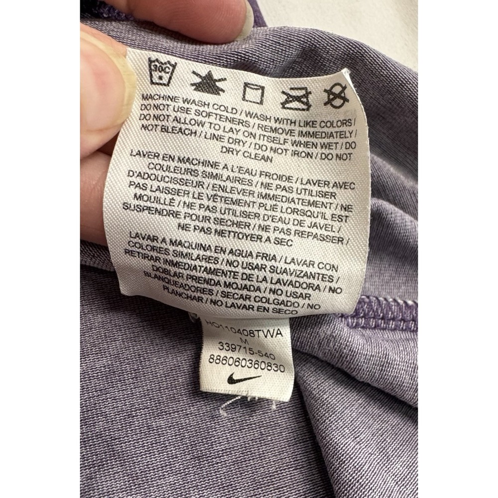 Nike Dri-FIT Men's Purple T-Shirt M Breathable Moisture Wicking Crew Neck SS - Picture 5 of 9